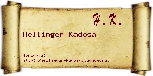 Hellinger Kadosa névjegykártya